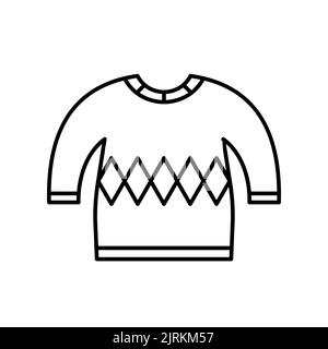 Icône vectorielle noire du chandail pour bébé. EPS 10.... Vue latérale sur l'avant, vêtements pour enfants Linge enfant simple. Isolé sur blanc.. Pull mignon avec une étoile... Banque D'Images