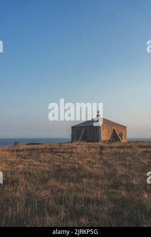 Chapelle Saint-Aldhelm - petite église du XIIe siècle à la tête Saint-Aldhelm près de Swanage, sur la côte jurassique, Dorset, Angleterre, Royaume-Uni Banque D'Images