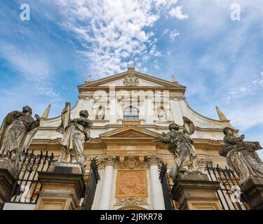 Détails architecturaux de l'église des Apôtres Saint-Pierre et Paul dans la vieille ville de Cracovie. Lieu : Cracovie, Pologne, petit-Pologne, Voïvodeship, Pologne, EUR Banque D'Images