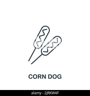 Icône de chien de maïs. Icône Line simple pour les modèles, la conception Web et les infographies Illustration de Vecteur