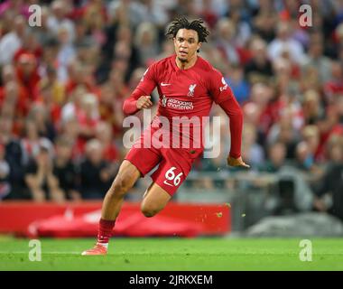 15 août 2022 - Liverpool v Crystal Palace - Premier League - Trent Alexander-Arnold d'Anfield Liverpool pendant le match de Premier League à Anfield. Image : Mark pain / Alamy Live News Banque D'Images