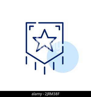 Bannière avec étoile. Icône de dessin au trait de trait, pixel Perfect, modifiable Illustration de Vecteur