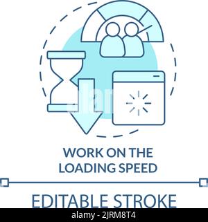 Travailler sur la vitesse de chargement turquoise concept icône Illustration de Vecteur