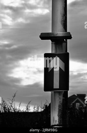 panneau one way street sur lampost lowestoft suffolk england Banque D'Images