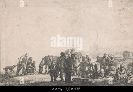 Fisher-folk sur une plage., 1615-1653, pays-Bas, par Simon de Vlieger. Don de Mgr Monrad, 1869. Banque D'Images