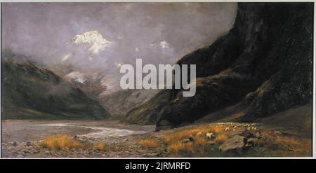 Mt. Sefton, de Hermitage, vers 1898-1902, Nouvelle-Zélande, par Charles Worsley. Don de Mlle Marjorie Adams, 1965. Banque D'Images