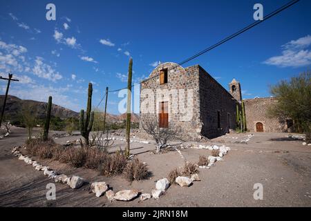 Une ancienne église Mission de Santa Rosalia de Mulege à Mulege, Baja California sur, Mexique Banque D'Images