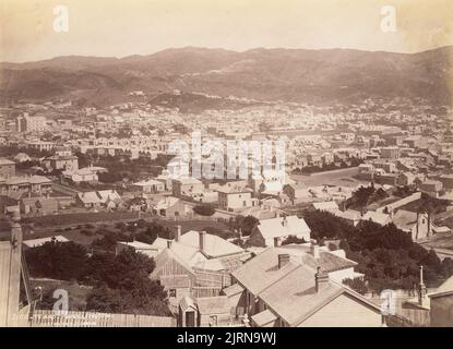 Te Aro, Wellington, 1880s, Wellington, par Burton Brothers. Banque D'Images