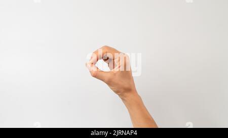 Langue des signes des sourds et des muets, lettre anglaise o Banque D'Images
