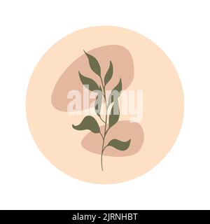 Mettez en valeur les histoires rondes contemporaines de fleurs. Icônes abstraites pour l'histoire des médias sociaux. Illustration vectorielle Illustration de Vecteur