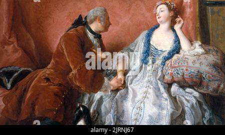 JEAN FRANÇOIS de TROY (1679-1752) artiste français. Sa peinture de 1724 la Déclaration d'Amour Banque D'Images