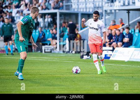 Viborg, Danemark. 25th août 2022. Said Benrahma (22) de West Ham vu pendant le match de qualification de l'UEFA Europa Conference League entre Viborg FF et West Ham à l'Energi Viborg Arena à Viborg. (Crédit photo : Gonzales photo/Alamy Live News Banque D'Images