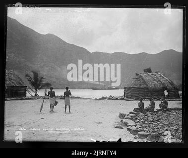 Pango Pango (sic) Harbour, Samoa, 1884, Dunedin, par Burton Brothers, Alfred Burton. Banque D'Images