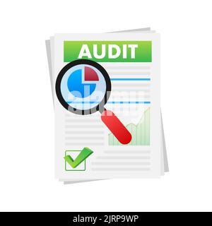 Concepts d'audit. Processus fiscal. Résultat de l'analyse des données. Illustration du stock vectoriel. Illustration de Vecteur