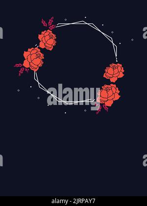 un modèle d'affiche fleur cadre art Illustration de Vecteur