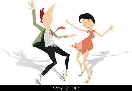 L'homme et la femme danse Illustration de Vecteur