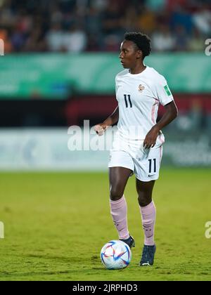 Alajuela, Costa Rica. 21st août 2022. Alajuela, Costa Rica, 21 août 2022: Vicki Becho (11 France) contrôle le ballon pendant la coupe du monde FIFA U20 Womens Costa Rica 2022 quart de finale de football entre le Japon et la France à Morera Soto à Alajuela, Costa Rica. (Daniela Porcelli/SPP) crédit: SPP Sport presse photo. /Alamy Live News Banque D'Images