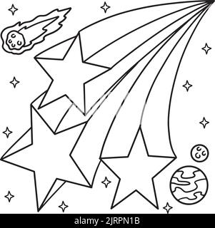 Page de coloriage des étoiles pour les enfants Illustration de Vecteur