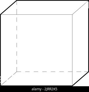 Illustration vectorielle de lignes dessinant un cube 3D (trois dimensions) Illustration de Vecteur