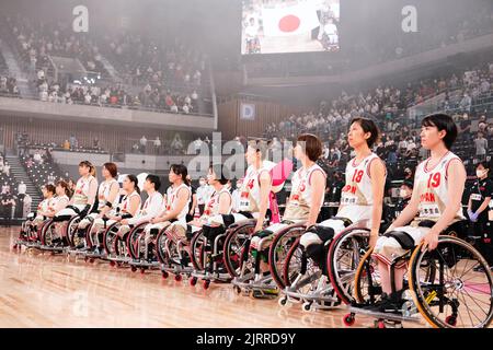 Tokyo, Japon. 24th août 2022. Groupe d'équipe du Japon, 24 août 2022 - basketball en fauteuil roulant : Japon 47-60 Espagne à l'arène Ariake lors de l'événement anniversaire 1st des Jeux paralympiques de Tokyo 2020 à Tokyo, Japon. Credit: SportsPressJP/AFLO/Alay Live News Banque D'Images