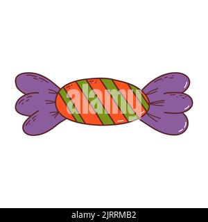 Halloween doux. Éléments d'Halloween. Concept Trick or Treat. Illustration vectorielle de style dessiné à la main Illustration de Vecteur