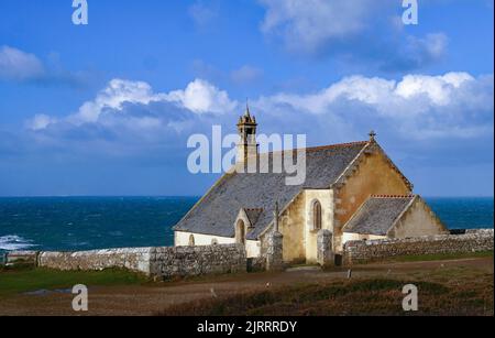 Cleden-Cap-Sizun (Bretagne, nord-ouest de la France) : la Chapelle de Saint-They sur la pointe du Van Banque D'Images