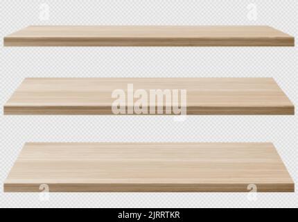 Feuilles de plan d'examen en bois ensemble png réaliste, vue en perspective isolée sur fond transparent. Illustration vectorielle de matériaux naturels pour meubles pro Illustration de Vecteur