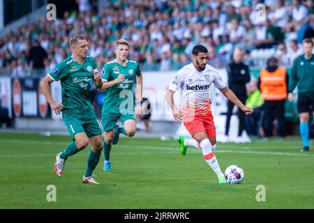 Viborg, Danemark. 25th août 2022. Said Benrahma (22) de West Ham vu pendant le match de qualification de l'UEFA Europa Conference League entre Viborg FF et West Ham à l'Energi Viborg Arena à Viborg. (Crédit photo : Gonzales photo/Alamy Live News Banque D'Images