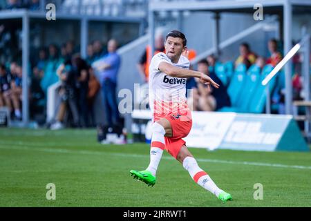 Viborg, Danemark. 25th août 2022. Aaron Cresswell (3) de West Ham vu lors du match de qualification de l'UEFA Europa Conference League entre Viborg FF et West Ham à l'Energi Viborg Arena de Viborg. (Crédit photo : Gonzales photo/Alamy Live News Banque D'Images