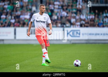 Viborg, Danemark. 25th août 2022. Tomas Soucek (28) de West Ham vu lors du match de qualification de l'UEFA Europa Conference League entre Viborg FF et West Ham à l'Energi Viborg Arena de Viborg. (Crédit photo : Gonzales photo/Alamy Live News Banque D'Images