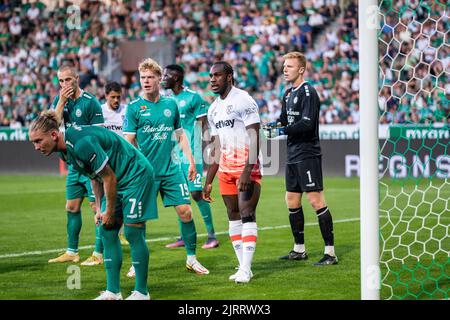 Viborg, Danemark. 25th août 2022. Michail Antonio (9) de West Ham vu lors du match de qualification de l'UEFA Europa Conference League entre Viborg FF et West Ham à l'Energi Viborg Arena de Viborg. (Crédit photo : Gonzales photo/Alamy Live News Banque D'Images