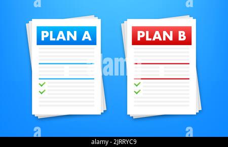 Plan a et b. Idée alternative. Stratégie commerciale. Illustration du stock vectoriel. Illustration de Vecteur