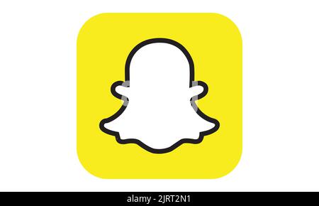 Logo Snapchat sur l'écran du pc. Snapchat est une application de messagerie photo populaire. Illustration de Vecteur