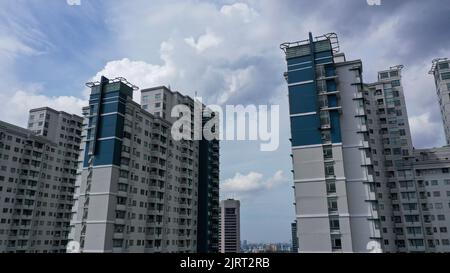 Vue aérienne des immeubles modernes en hauteur à Jakarta Banque D'Images