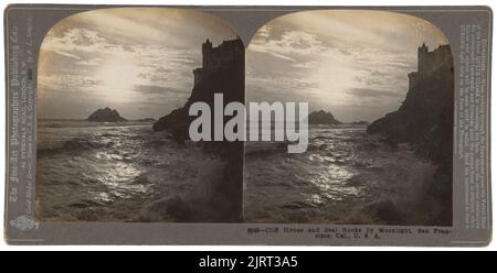 Cliff House et Seal Rocks par Moonlight, San Francisco, Californie, États-Unis, 1897, San Francisco, par Fine-Art Photographers' Publishing Co. Don de Miss J Walker, 1968. Banque D'Images