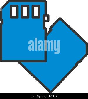 Icône de carte mémoire. Contour gras modifiable avec Color Fill Design. Illustration vectorielle. Illustration de Vecteur