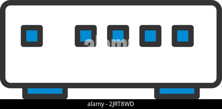 Icône commutateur Ethernet. Contour gras modifiable avec Color Fill Design. Illustration vectorielle. Illustration de Vecteur