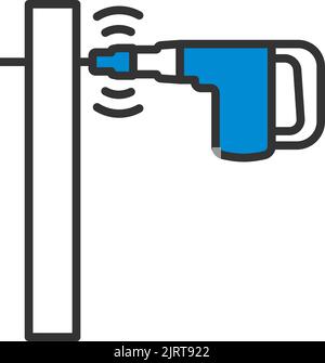 Icône de plaque de perçage du perforateur. Contour gras modifiable avec Color Fill Design. Illustration vectorielle. Illustration de Vecteur