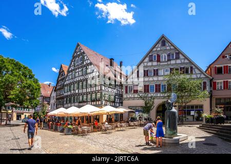 Place de marché à Schorndorf, Allemagne Banque D'Images