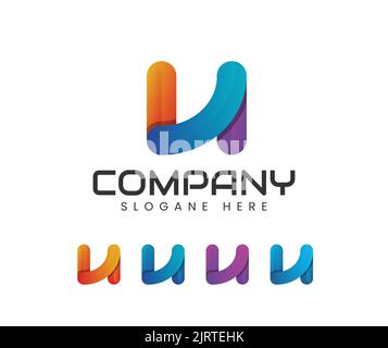 Modèle de logo Letter n Modern. Vecteur de conception de logo N de la lettre d'entreprise. Modèle vectoriel de lettre N colorée Illustration de Vecteur