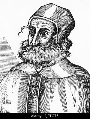 Aelius Galenus ou Claudius Galenus (129-CAD 216), souvent anglicisé comme Galen ou Galen de Pergamon, 1582. Médecin, chirurgien et philosophe grec dans l'Empire romain. Il est considéré comme l'un des plus accomplis de tous les chercheurs en médecine de l'antiquité. Une coupe de bois de l'Opéra d'Ambroise Paré, 1582. Ambroise Paré (c1509-1590). Banque D'Images