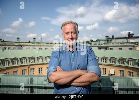 Johan Pehrson, chef du Parti libéral (Suédois: Liberalerna) photographié à Stockholm, Suède, 17 août 2022. Les élections générales auront lieu en Suède le 11 septembre 2022 photo: Anders Wiklund / TT / code 10040 Banque D'Images