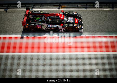 Barcelone, Espagne. 26th août 2022. 24 BELL Matthew (gbr), HANLEY Ben (gbr), SALES Rodrigo (usa), Nielsen Racing, Oreca 07 - Gibson, action pendant les 4 heures de Barcelone 2022, 4th tour de la série européenne le Mans 2022 sur le circuit de Barcelone-Catalunya de 26 août à 28, à Barcelone, Espagne - photo Xavi Bonilla / DPPI crédit: DPPI Media / Alay Live News Banque D'Images