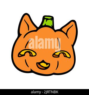 Mignon citrouille dessinée à la main. Image couleur de la citrouille pour Halloween. Badge Halloween. Illustration vectorielle. Illustration de Vecteur