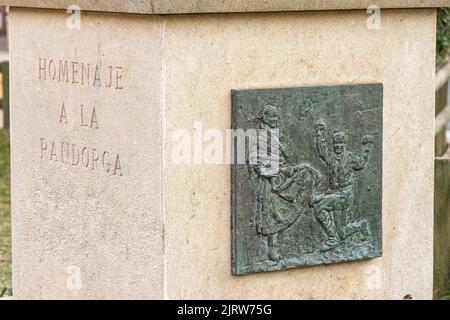 Ciudad Real, Espagne. Le Homenaje a la Pandorga (Homage à Pandorga), un monument hommage à un festival populaire massif dans la ville de la Mancha Banque D'Images