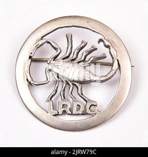 Insigne du « long Range Desert Group » de la Seconde Guerre mondiale de l'armée britannique qui a opéré derrière des lignes ennemies dans le désert occidental Banque D'Images