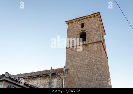 Ciudad Real, Espagne. Tour de l'Iglesia de Santiago (église Saint-Jacques), église gothique romane construite au 13th siècle Banque D'Images