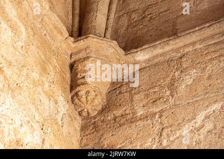 Ciudad Real, Espagne. Détail des voûtes de la Puerta de Toledo (porte de Tolède), une entrée gothique fortifiée de la ville qui faisait autrefois partie des murs Banque D'Images