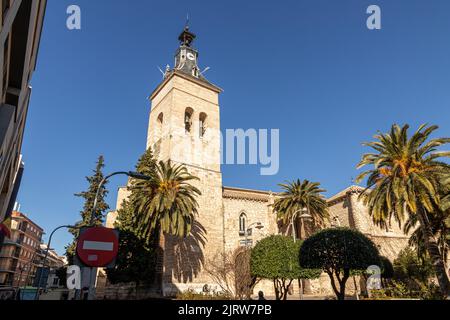 Ciudad Real, Espagne. Clocher de l'église Iglesia de San Pedro (église Saint-Pierre), temple catholique gothique construit entre 14th et 15th siècles Banque D'Images