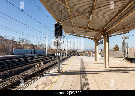 Ciudad Real, Espagne. L'Estacion de Ciudad Real (gare de Ciudad Real), gare principale de la ville, située sur la ligne DE train à grande vitesse AVE Banque D'Images